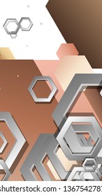 Abstract geometric background with hexagons skin color composition. Vector illustration
