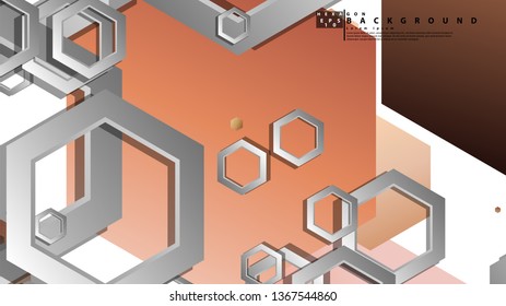 Abstract geometric background with hexagons skin color composition. Vector illustration