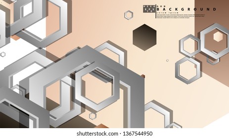 Abstract geometric background with hexagons skin color composition. Vector illustration