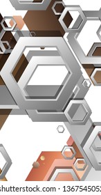 Abstract geometric background with hexagons skin color composition. Vector illustration