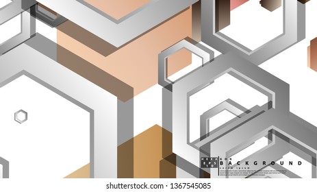 Abstract geometric background with hexagons skin color composition. Vector illustration