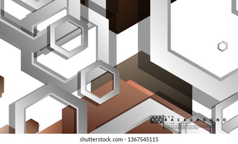 Abstract geometric background with hexagons skin color composition. Vector illustration