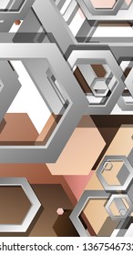 Abstract geometric background with hexagons skin color composition. Vector illustration