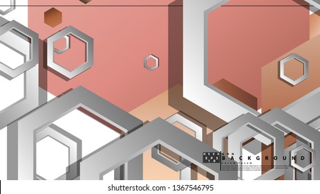 Abstract geometric background with hexagons skin color composition. Vector illustration