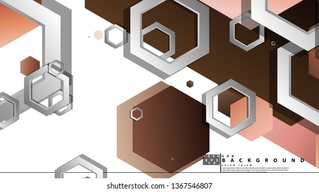 Abstract geometric background with hexagons skin color composition. Vector illustration