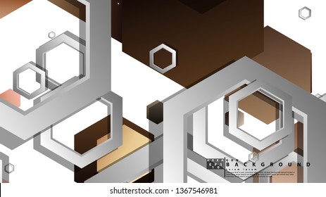 Abstract geometric background with hexagons skin color composition. Vector illustration