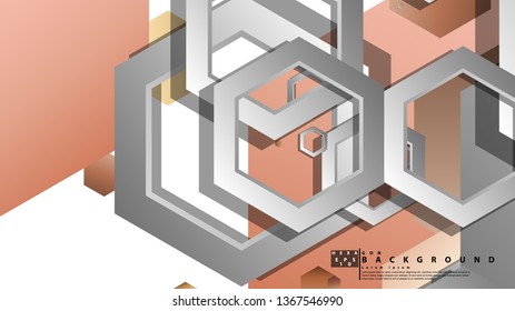 Abstract geometric background with hexagons skin color composition. Vector illustration