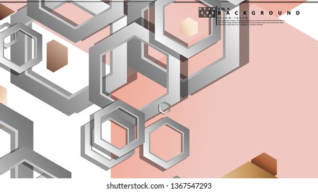 Abstract geometric background with hexagons skin color composition. Vector illustration