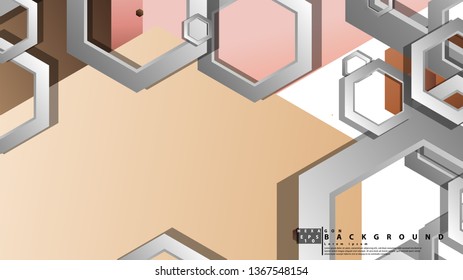 Abstract geometric background with hexagons skin color composition. Vector illustration