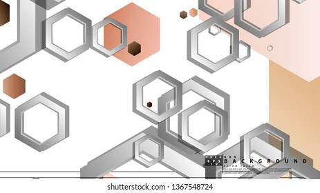Abstract geometric background with hexagons skin color composition. Vector illustration