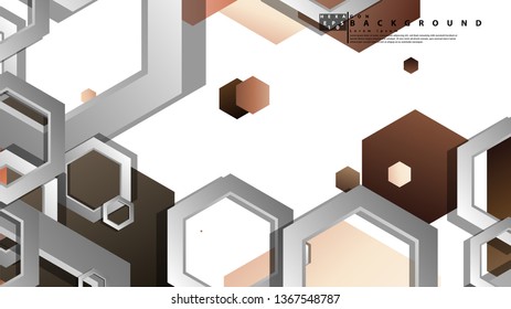 Abstract geometric background with hexagons skin color composition. Vector illustration