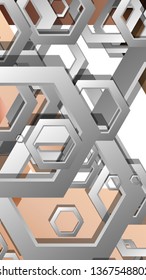 Abstract geometric background with hexagons skin color composition. Vector illustration