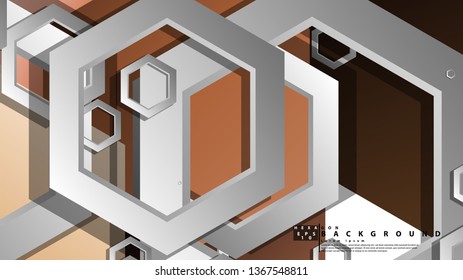 Abstract geometric background with hexagons skin color composition. Vector illustration