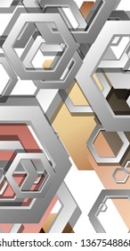 Abstract geometric background with hexagons skin color composition. Vector illustration