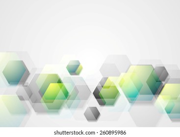 Abstract geometric background with hexagons. Vector design