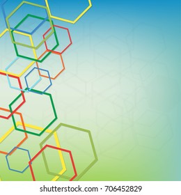 Abstract geometric background with hexagons. Vector design