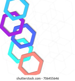 Abstract geometric background with hexagons. Vector design
