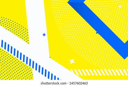 Abstract geometric background hipster style design concept. Minimal modern and trendy shape with strip blue yellow composition for use element poster, banner, business, corporate, web, wallpaper