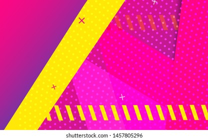 Abstract geometric background hipster style design concept. Minimal modern and trendy shape with strip blue, pink, yellow composition for use element poster, banner, business, corporate, web
