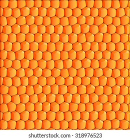 Abstract geometric background. Honeycomb structure. Bright sunshine orange colored backdrop for use in design for card, invitation, album, banner, book cover