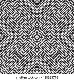Abstract geometric background illustration,  fabric textile pattern black and white