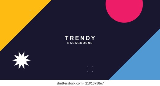 Ilustración de fondo geométrico abstracta para el diseño de afiches. Papel de pared moderno y minimalista de estilo memphis. Espacio de copia estética de moda para la plantilla de portada de presentación