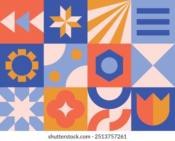 Abstract geometric background illustration - simple shapes layout for wallpaper