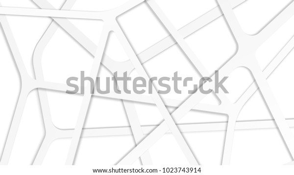 Abstract geometric background with interwoven\
paper strips. Vector illustration. Universal backdrop with abstract\
objects and shadows. Rectangle divided into empty fields. Modern\
gray texture.