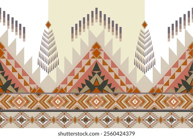 abstract geometric background, Intricate Geometric Pattern with Earth Tones and Symmetrical Design. Geometric Ethnic pattern, Native American tribal fabric, tile, Carpet, vector, illustration design.