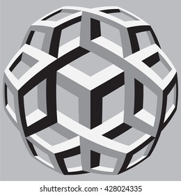 Abstract geometric background isolated on grey. Vector, illustration.