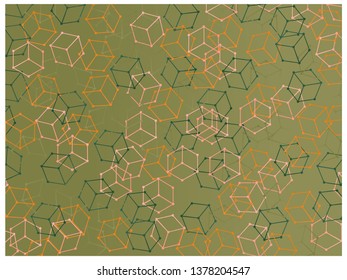 abstract geometric background with isometric cubes