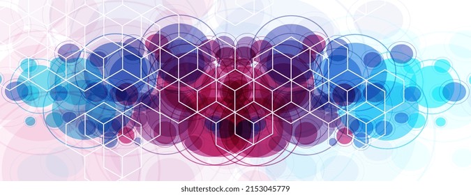 Abstract geometric background with isometric digital blocks.