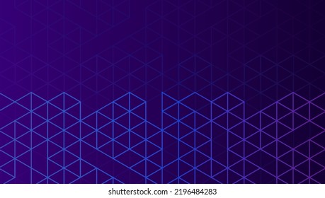 Abstract geometric background with isometric digital blocks. Block-chain concept and modern technology. Vector Illustration.