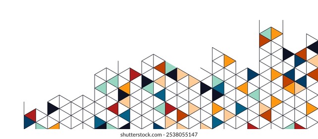 Abstrakter geometrischer Hintergrund mit isometrischer Darstellung. Digitaler Würfel isometrisch auf weißem Hintergrund.