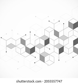 Abstract geometric background with isometric vector blocks, polygon shape pattern