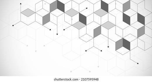 Abstract geometric background with isometric vector blocks, polygon shape pattern