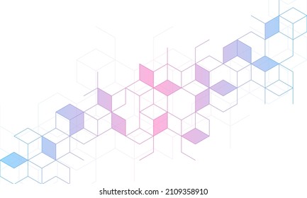 Abstrakter geometrischer Hintergrund mit isometrischen Vektorblöcken, Polygonmuster