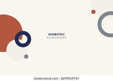 Abstract geometric background with ivory and navy tones, featuring circular shapes and minimalist design. Suitable for posters, business templates, and web backgrounds.