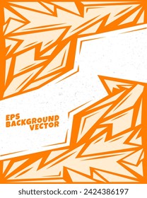 Abstract geometric background layout in white and orange color. Modern style. Vector illustration. Suitable for logo, backdrop, banner, shirt, poster and jersey backgrounds.