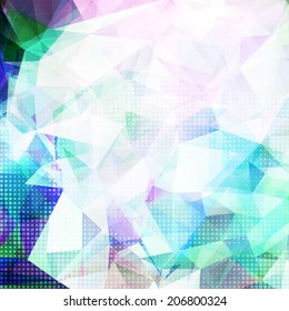 Abstract geometric background with light blue transparent polygonal pattern