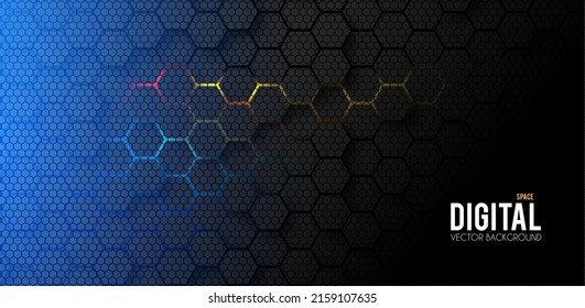 Abstract geometric background with light effect. Futuristic space