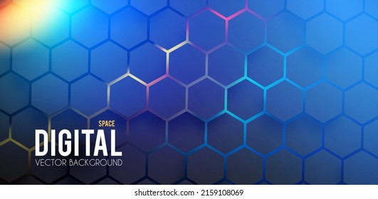 Abstract geometric background with light effect. Futuristic space