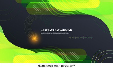 Abstract geometric background with light and gradient green color