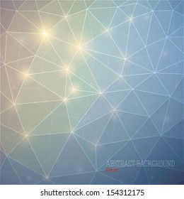 Abstract geometric background with lights in blue colors. Vector illustration EPS 10