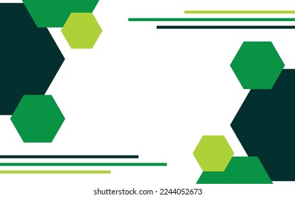Resumen de fondo geométrico con línea y hexágonos. forma geométrica con colores derivados verdes. Diseño simple de ilustración vectorial.