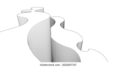  abstract geometric background linear structure 3d rendering