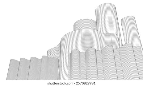 abstract geometric background linear structure 3d rendering	