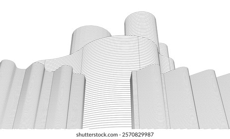 abstract geometric background linear structure 3d rendering	