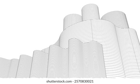 abstract geometric background linear structure 3d rendering	