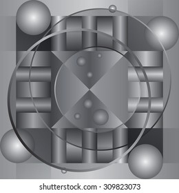 Abstract geometric background with lines and circles. It could be used as  a seamless pattern.